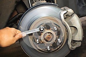 Repairing brakes on car