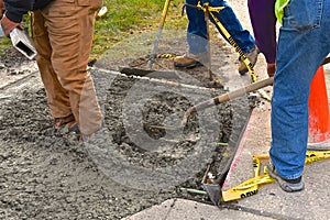 Repairing a section of a sidewalk