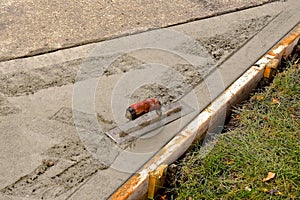 Repairing a section of sidewalk