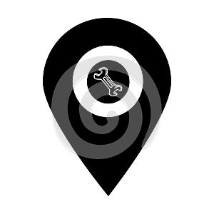 Repairing store location map pin icon. Element of map point for mobile concept and web apps. Icon for website design and developme