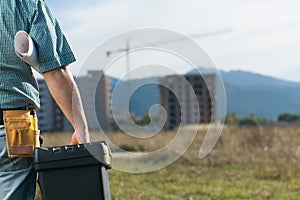 Repairman on construction site