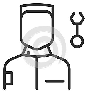 Repairman icon. Maintenance service worker line symbol