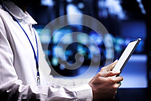 Repairman solving server issues