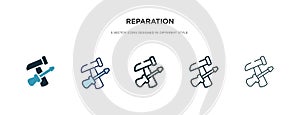 Reparation icon in different style vector illustration. two colored and black reparation vector icons designed in filled, outline