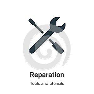 Reparation vector icon on white background. Flat vector reparation icon symbol sign from modern tools and utensils collection for