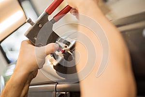 Reparing dents in a car