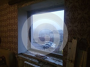 Reparing window in russian home