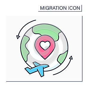 Repatriation color icon