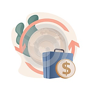 Repatriation grant abstract concept vector illustration.