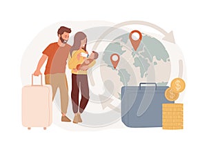 Repatriation grant isolated concept vector illustration.