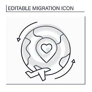 Repatriation line icon