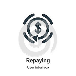 Repaying vector icon on white background. Flat vector repaying icon symbol sign from modern user interface collection for mobile