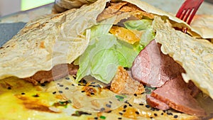 ÃÂ¡repe with salad meat and egg