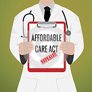 Repeal Aca Affordable Care Act Health Care - 3d Illustration photo