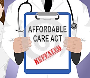 Repeal Or Replace Aca Affordable Care Act Health Care - 3d Illustration