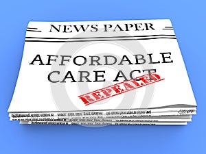 Repeal Or Replace Aca Affordable Care Act Health Care - 3d Illustration photo