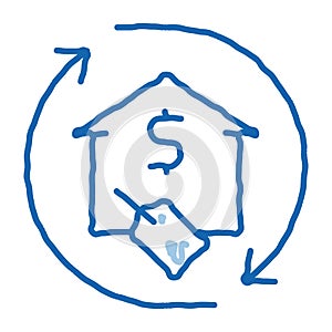 repeat home financing percentage doodle icon hand drawn illustration