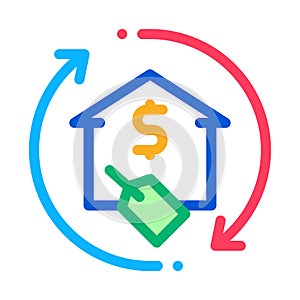 Repeat home financing percentage icon vector outline illustration