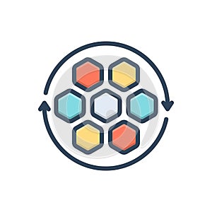 Color illustration icon for Repeat, encore and rotation photo