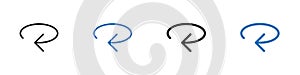 Repeat icon linear graphics set vector in black
