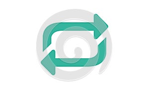 The repeat icon using technology devices such as computer, radio, smartphone. the button to repeat in panel control of technology