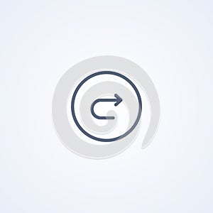 Repeat icon, vector best gray line icon