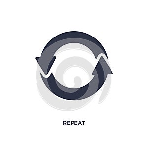 repeat icon on white background. Simple element illustration from music and media concept