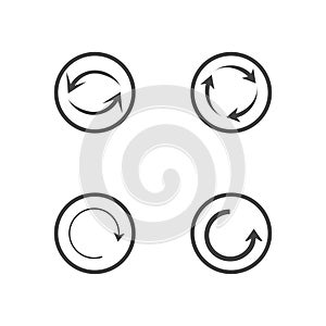 Repeat icons set. set of 4 refresh filled icons such as reload, update, reload, replay, loading arrow icons. repeat icons set