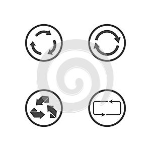 Repeat icons set. set of 4 refresh filled icons such as reload, update, reload, replay, loading arrow icons. repeat icons set