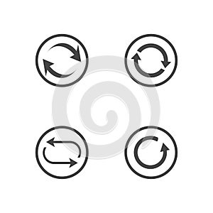 Repeat icons set. set of 4 refresh filled icons such as reload, update, reload, replay, loading arrow icons. repeat icons set