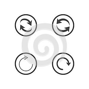 Repeat icons set. set of 4 refresh filled icons such as reload, update, reload, replay, loading arrow icons. repeat icons set