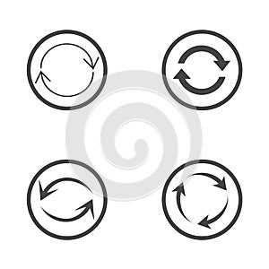 Repeat icons set. set of 4 refresh filled icons such as reload, update, reload, replay, loading arrow icons. repeat icons set