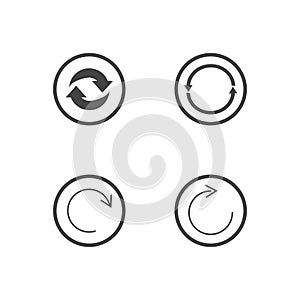 Repeat icons set. set of 4 refresh filled icons such as reload, update, reload, replay, loading arrow icons. repeat icons set