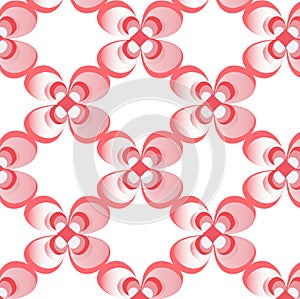 Repeat red flower geometric color floral abstract vector pattern