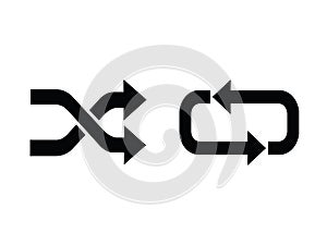 Repeat and shuffle icon using technology devices