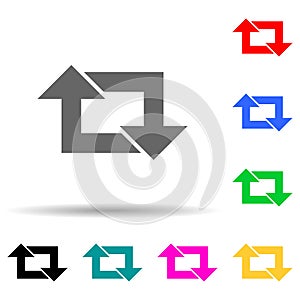 repeat sign multi color style icon. Simple thin line, outline vector of web icons for ui and ux, website or mobile application