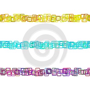 Repeatable abstract square pattern paragraph separator line design set