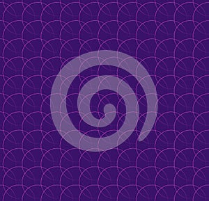 Repeatable pattern w/ interlocking circles, rings. Regular monochrome seamless geometric pattern.