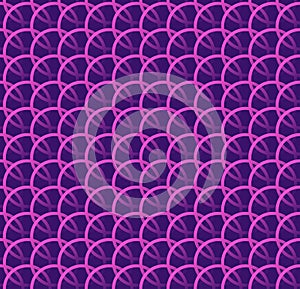 Repeatable pattern w/ interlocking circles, rings. Regular monochrome seamless geometric pattern.