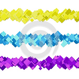 Repeatable random square pattern paragraph dividing line design set - vector graphic design elements