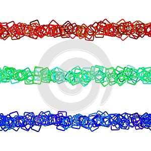 Repeatable random square pattern paragraph rule line design set - vector decoration elements from squares