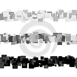 Repeatable square pattern page separator line design set