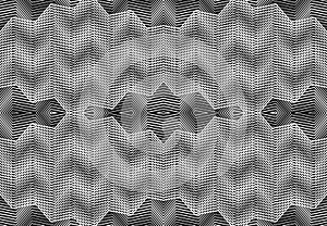 repeatable and tileable grid, mesh of zig-zag, criss-cross and wavy interlace, intertwine and interweave lines. abstract lattice