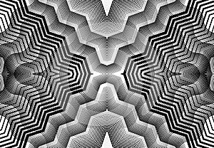 repeatable and tileable grid, mesh of zig-zag, criss-cross and wavy interlace, intertwine and interweave lines. abstract lattice