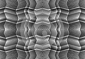 repeatable and tileable grid, mesh of zig-zag, criss-cross and wavy interlace, intertwine and interweave lines. abstract lattice