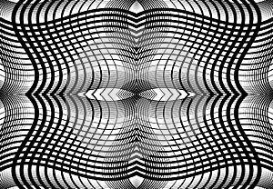 repeatable and tileable grid, mesh of zig-zag, criss-cross and wavy interlace, intertwine and interweave lines. abstract lattice