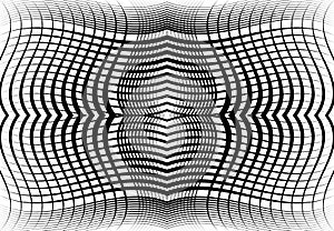 repeatable and tileable grid, mesh of zig-zag, criss-cross and wavy interlace, intertwine and interweave lines. abstract lattice