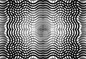 repeatable and tileable grid, mesh of zig-zag, criss-cross and wavy interlace, intertwine and interweave lines. abstract lattice