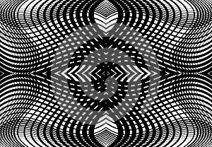 repeatable and tileable grid, mesh of zig-zag, criss-cross and wavy interlace, intertwine and interweave lines. abstract lattice