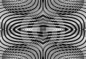 repeatable and tileable grid, mesh of zig-zag, criss-cross and wavy interlace, intertwine and interweave lines. abstract lattice